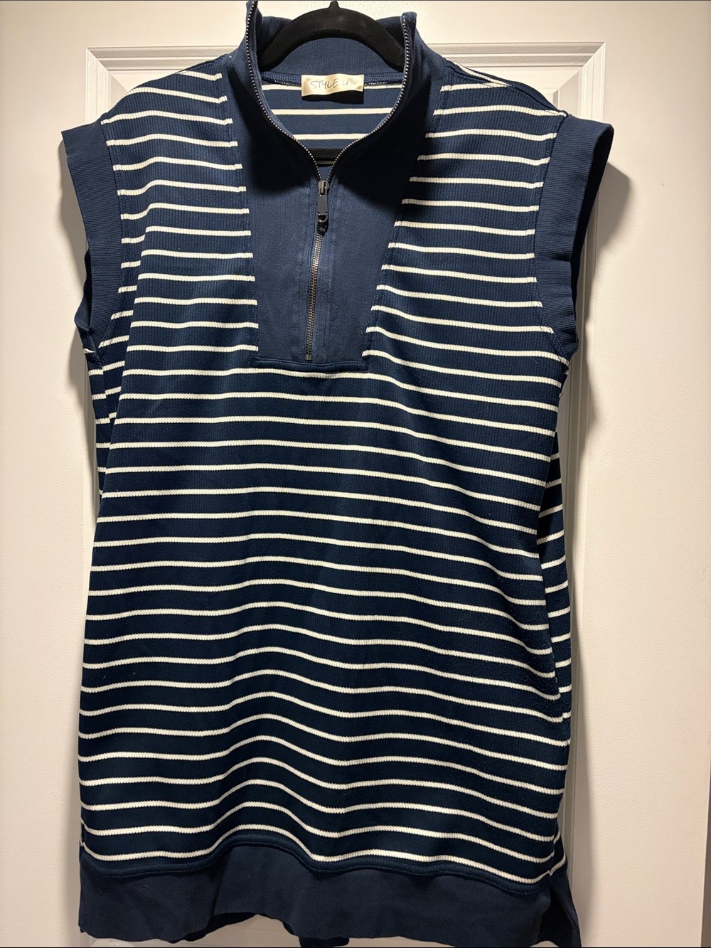 Striped Navy & White Sleeveless